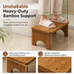 🌿🪵 Marchepied de Toilette Antidérapant pour Enfants & Adultes – Bambou Naturel, Posture Ergonomique et Support Robuste