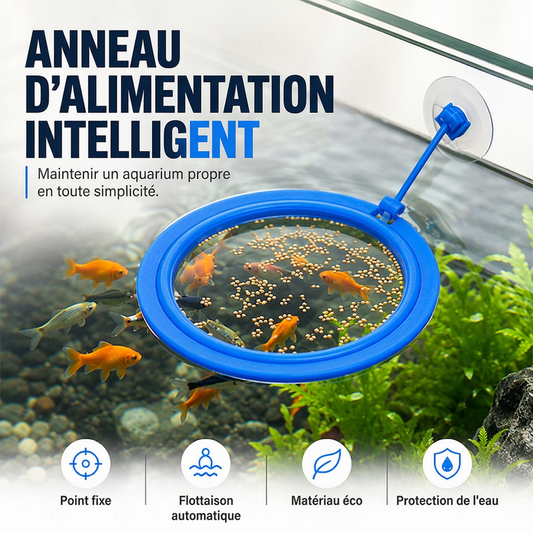 🐠🫧 Anneau Flottant de Nourrissage pour Poissons avec Ventouse – Flottabilité Adaptative, Anti-Dispersion et Eau Propre