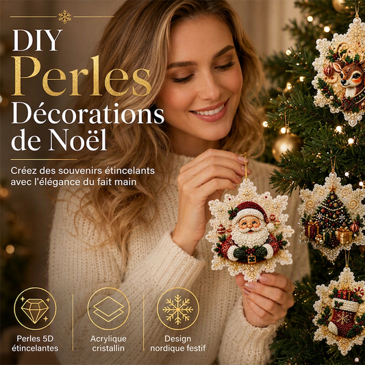 🎄💎 Kit d'Ornements Suspendus de Peinture Diamant de Noël – Strass Scintillants, Acrylique Transparent et Accessoires Complets