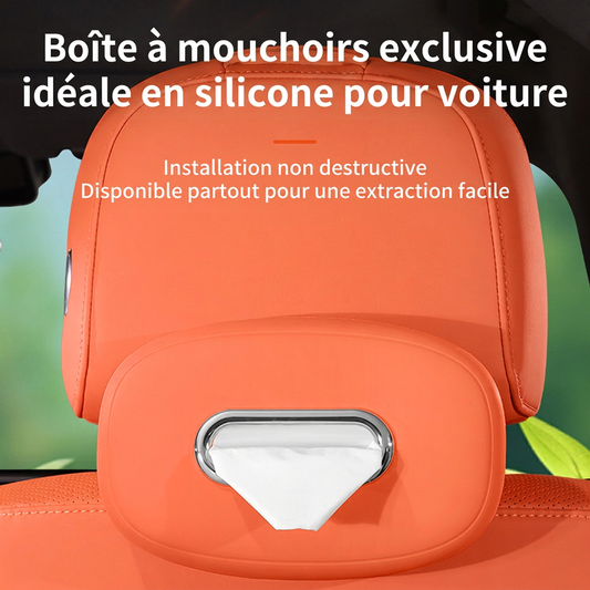 🚗🧻 Porte-Mouchoirs de Voiture à Accès Rapide – Fixation Pare-Soleil, Silicone Souple et Extraction Facile à Une Main
