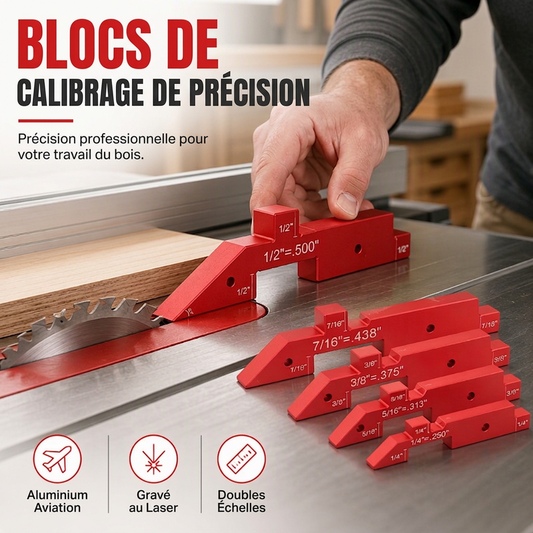 📐🪚 Blocs de Réglage pour Menuiserie en Aluminium – Usinés CNC, Gravés au Laser et Précis