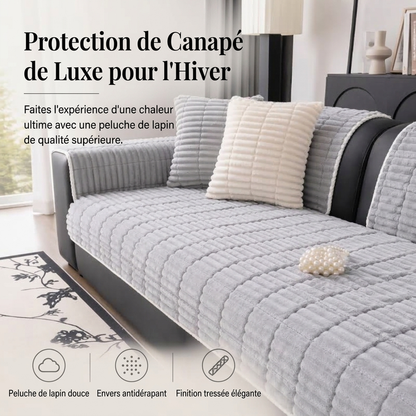 🛋️❄️ Housse de Coussin de Canapé en Peluche Antidérapante – Chaleur Hivernale, Maintien Antidérapant et Confort Moelleux