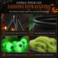 🎃🧙‍♀️ Grand Chaudron de Sorcière d'Halloween avec Trépied – Éclairage LED, Trépied Métallique et Résistant aux Intempéries