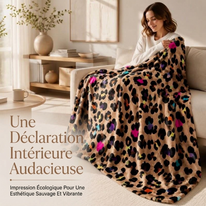 🐆🛋️ Plaid en polyester ultra-doux à imprimé léopard – Chaleur légère, plusieurs tailles et lavage en machine