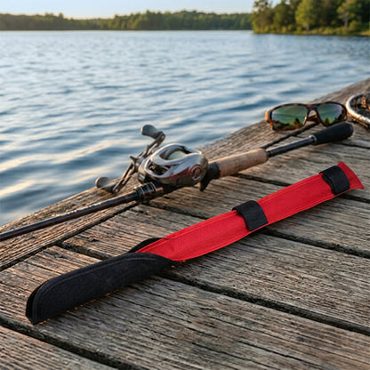 🎣🧵 Protecteur de bout et sangle de fixation pour canne à pêche – Protection anti-rayures, rangement pratique et fermeture auto-agrippante