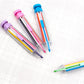 🖍️🎨 Crayons de couleur à bouton-poussoir 8 en 1 – Huit couleurs, rechargeables et faciles à transporter