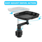 🚗 Car Cup Holder Tray: 360° Swivel, Extendable Surface, Phone Slot, Tool-Free Install