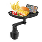 🚗 Car Cup Holder Tray: 360° Swivel, Extendable Surface, Phone Slot, Tool-Free Install