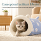 🐈🛏️ Nid-caverne Semi-fermé pour Chats et Petits Chiens – Chaud, Coupe-vent et Douillet pour un Sommeil Profond