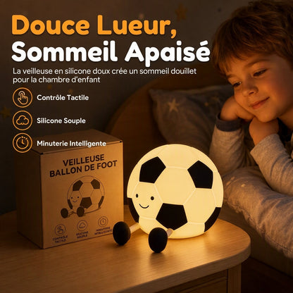 Veilleuse tactile en silicone en forme de ballon de football rechargeable, lampe de chambre de bébé douce pour les yeux, pour la chambre des enfants