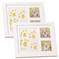 👣🖼️ Kit Cadre Souvenir Empreintes Bébé et Animaux – Triple Volet, Bois MDF et Prise d’Empreinte Précise
