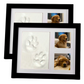 👣🖼️ Kit Cadre Souvenir Empreintes Bébé et Animaux – Triple Volet, Bois MDF et Prise d’Empreinte Précise