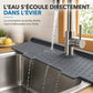 🚿🧽 Tapis Anti-Éclaboussures pour Robinet en Silicone Alimentaire – Canaux Inclinés, Découpable et Épaissi