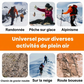 🧊🥾 Crampons Antidérapants pour Chaussures et Bottes – Pointures 35 à 44, Élastiques et Faciles à Enfiler