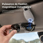 🕶️🚙 Porte-Lunettes Magnétique pour Pare-Soleil – Double Pince, Cuir Doublé et Range-Cartes Intégré