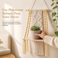 🪴✨ Étagère Murale Suspendue en Macramé – Tissée à la Main, Plateau en Bois et Style Bohème