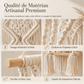 🪴✨ Étagère Murale Suspendue en Macramé – Tissée à la Main, Plateau en Bois et Style Bohème