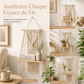 🪴✨ Étagère Murale Suspendue en Macramé – Tissée à la Main, Plateau en Bois et Style Bohème