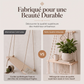 🪴✨ Étagère Murale Suspendue en Macramé – Tissée à la Main, Plateau en Bois et Style Bohème
