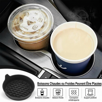 🚗🥤 Insert en Silicone pour Porte-Gobelet de Voiture – Antidérapant, Lavable et à Bord Surélevé