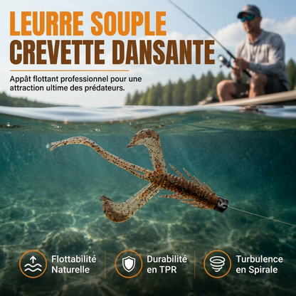 Leurres souples réalistes en forme de crevette flottante