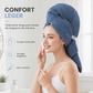 Serviette de séchage capillaire en microfibre avec bande élastique