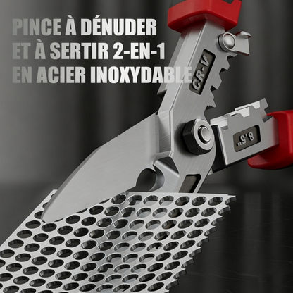 Pince à dénuder et à sertir en acier inoxydable 2-en-1