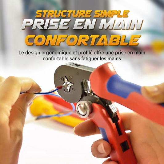 🔧⚡ Pince à Sertir à Cliquet pour Embouts Tubulaires – Précise, Ergonomique et à Déverrouillage Automatique