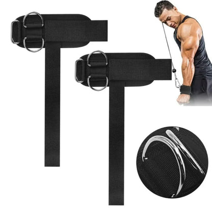 🏋️🤲 Sangles de Musculation avec Anneaux en D – Réglables, Rembourrées et Conçues pour Aider la Préhension