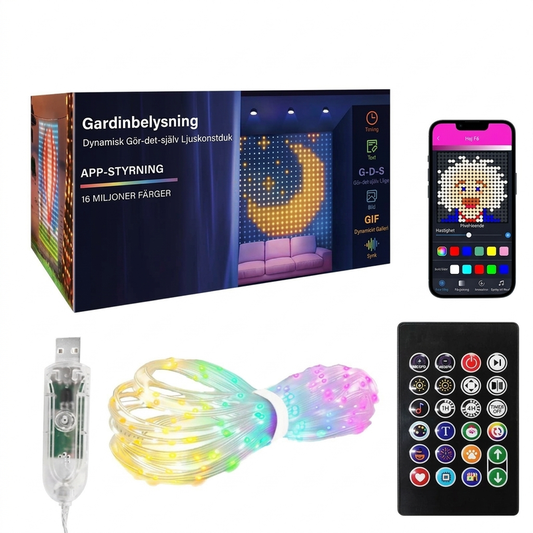 ✨🎶 Rideau lumineux LED – Motifs personnalisables, synchronisation musicale et usage intérieur/extérieur