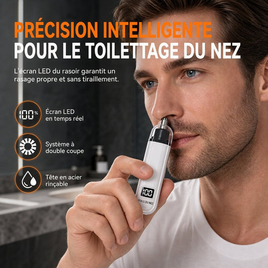 ✂️🔋 Tondeuse à Poils de Nez Rechargeable avec Tête Lavable – Douce, Pratique et Compacte
