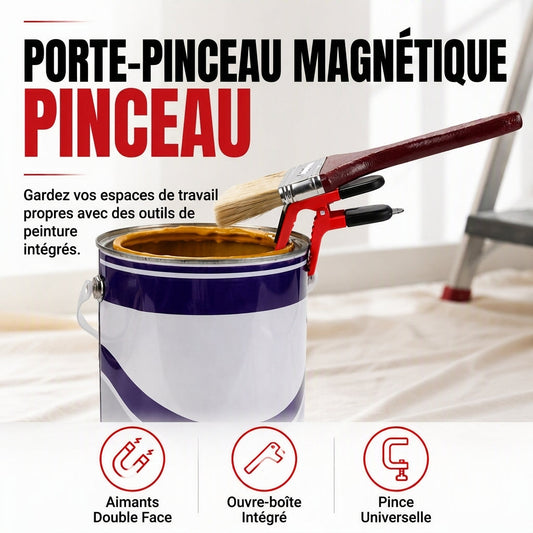 🖌️🧲 Pince à Pinceau Magnétique Double Face avec Support Universel – Pratique, Robuste et Anti-Débordement
