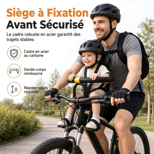 🚲🧒 Siège Enfant pour Vélo avec Dossier et Coussin – Sécurisé, Confortable et Facile à Installer