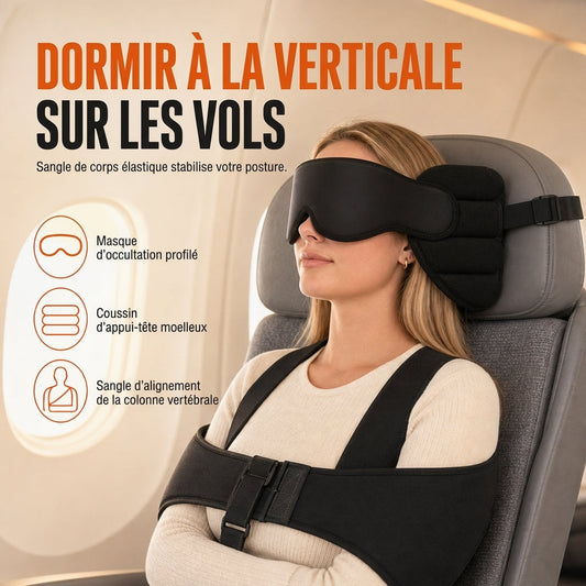 😴🧸 Ensemble Oreiller de Voyage Mémoire de Forme et Masque de Sommeil 3D – Confortable, Ergonomique et Pratique