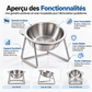 🐈🥣 Gamelle inclinée pour chats et chiens avec support surélevé – Bol en acier inoxydable, amovible et facile à nettoyer