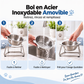 🐈🥣 Gamelle inclinée pour chats et chiens avec support surélevé – Bol en acier inoxydable, amovible et facile à nettoyer