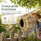 🌿🐦 Nid d'Oiseau Sphérique en Paille Tressée – Abri Suspendu Naturel, Ouverture Ronde et Décoration de Jardin