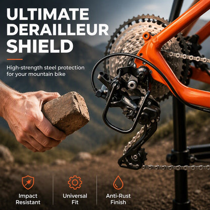 🚴🛡️ Protège-Dérailleur de Vélo en Acier – Arceau Anti-Chocs, Finition Noire et Montage sur Axe Arrière