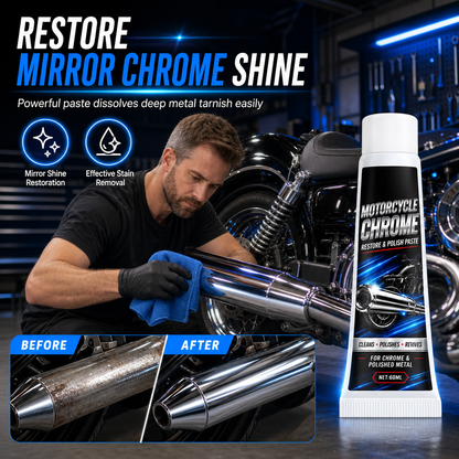 🏍️✨ Pâte à Polir le Chrome et Métaux pour Moto – Rénovateur d'Éclat, Anti-Oxydation et Formule Douce (70 g)