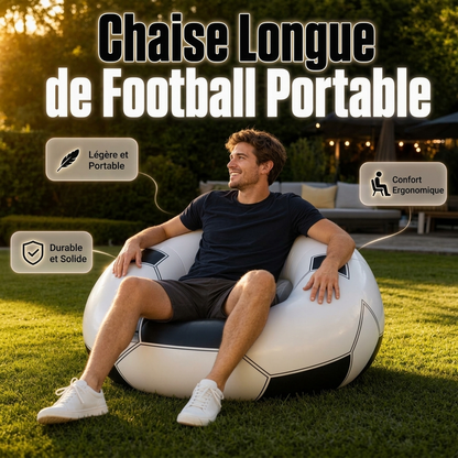 ⚽🛋️ Canapé Gonflable en Forme de Ballon de Football – Assise d’Appoint, Léger et Facile à Ranger