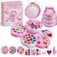 👑🎨 Coffret de Maquillage Princesse pour Enfants – Formule Lavable, Plateaux Dépliants et Étui à Porter