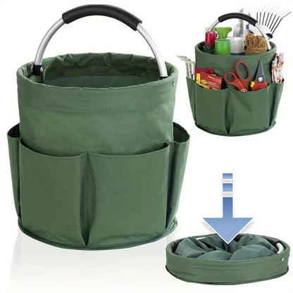 🌿🧺 Panier de Jardinage Pliable Multi-Poches – Tissu Oxford 600D Imperméable, 6 Poches Outils et Poignée Confort