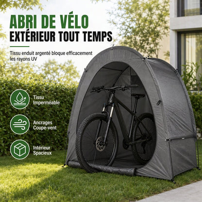 🚲🏡 Tente Abri de Vélo Extérieur Tout Temps – Toile Oxford Étanche & Anti-UV, Armature Fibre de Verre & Ancrage Coupe-Vent ✨
