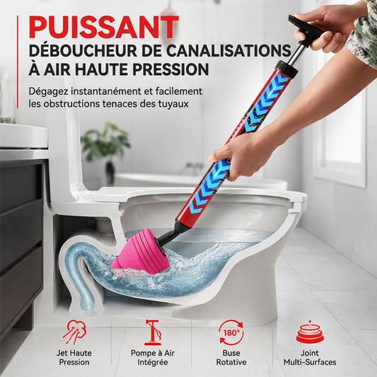 🪠⚡ Déboucheur de Canalisation Haute Pression – Débouchage Instantané en 1 Seconde, Buse Rotative 180° & Zéro Produit Chimique ✨