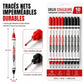✏️📏 Lot de 10 Marqueurs Permanents Double Pointe Longue 21 mm – Trous Profonds, Encre Étanche et Multi-Surfaces