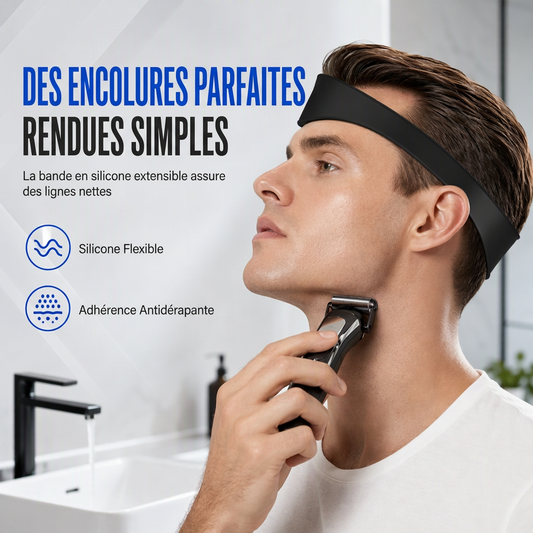 💈✂️ Bandeau Guide de Coupe de Cheveux en Silicone (54,6 cm) – Lignes Nettes, Sans Mains et Facile à Rincer