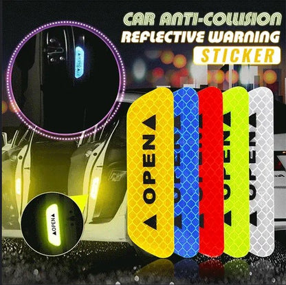 🧩✨ Stickers Réfléchissants Anti-Collision pour Portière – 4 Pièces, Visibilité de Nuit et Pose en Secondes
