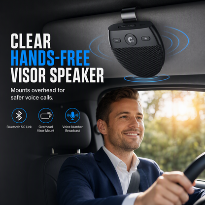 🚗📞 Kit Mains-Libres Bluetooth SP11 pour Pare-Soleil – Activation Automatique, Double Connexion et Son HD