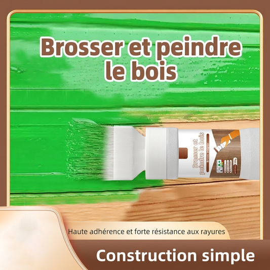 🖌️🪵 Pinceau Peinture de Finition Bois 2-en-1 (180 g) | À Base d'Eau, Anti-Rayures & Finition Sans Traces