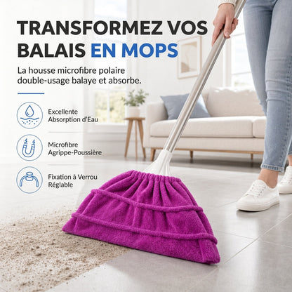 ✨🧹 Housse de Balai en Polaire de Corail | Absorption Éclair, Anti-Poussière & Lavable en Machine